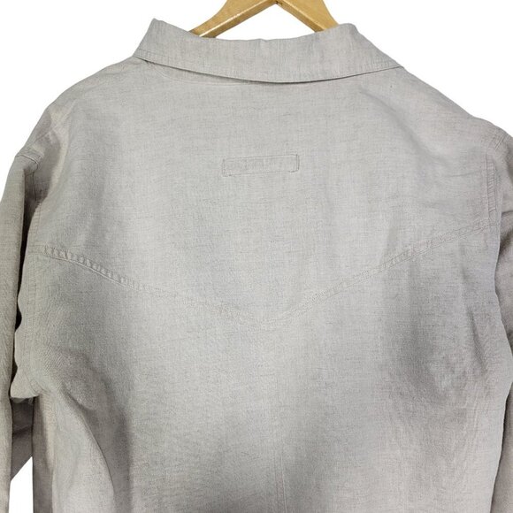 Boston Proper Women's Linen Button Down Long Line Light Weight Shirt  Size 10 - Picture 9 of 9